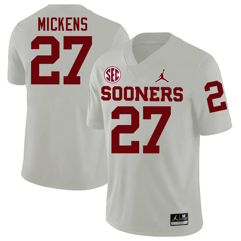 Oklahoma Sooners #27 Preston Mickens College Football Jersey Stitched-White